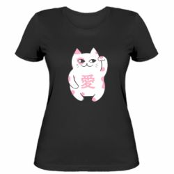 Женская футболка Cat and hieroglyphs - PrintSalon