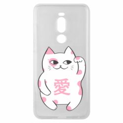 Чехол для Meizu Note 8 Cat and hieroglyphs - PrintSalon