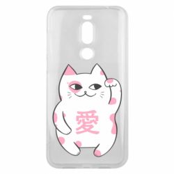 Чехол для Meizu X8 Cat and hieroglyphs - PrintSalon