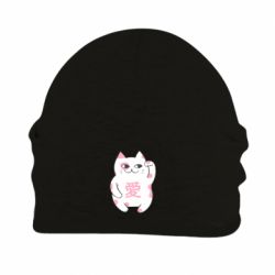 Шапка флисовая Cat and hieroglyphs - PrintSalon