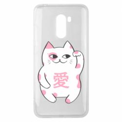 Чехол для Xiaomi Pocophone F1 Cat and hieroglyphs - PrintSalon