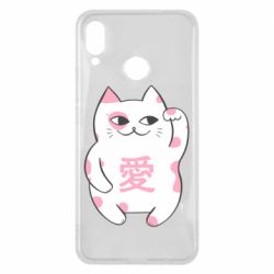 Чехол для Huawei P Smart Plus 2018 Cat and hieroglyphs - PrintSalon