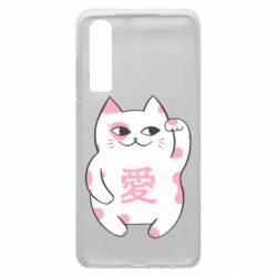 Чехол для Huawei P30 Cat and hieroglyphs - PrintSalon