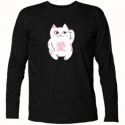 Футболка с длинным рукавом Cat and hieroglyphs - PrintSalon