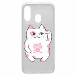 Чехол для Samsung A40 Cat and hieroglyphs - PrintSalon