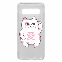 Чехол для Samsung S10 Cat and hieroglyphs - PrintSalon