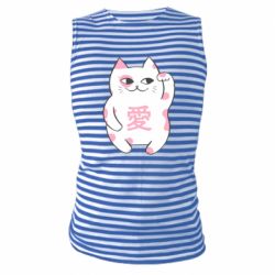 Майка-тельняшка Cat and hieroglyphs - PrintSalon