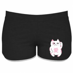 Женские шорты Cat and hieroglyphs - PrintSalon