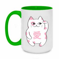 Чашка двухцветная 420ml Cat and hieroglyphs - PrintSalon