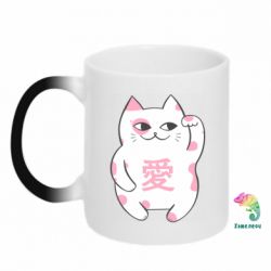 Чашка-хамелеон Cat and hieroglyphs - PrintSalon