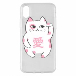 Чехол для iPhone X/Xs Cat and hieroglyphs - PrintSalon