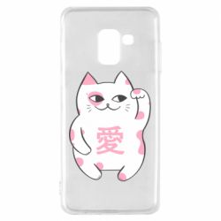 Чехол для Samsung A8 2018 Cat and hieroglyphs - PrintSalon