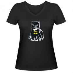 Женская футболка с V-образным вырезом Cat Batman - PrintSalon