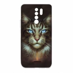 Чохол для Xiaomi Redmi 9 Cat face art - PrintSalon
