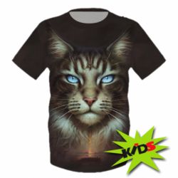 Дитяча 3D футболка Cat face art - PrintSalon