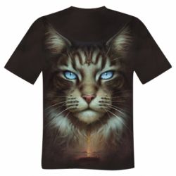 Чоловіча футболка 3D Cat face art - PrintSalon