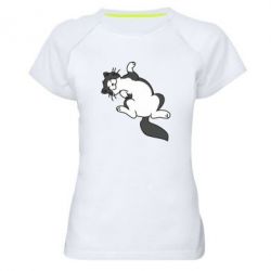 Жіноча футболка для спорту Cat relishes - PrintSalon