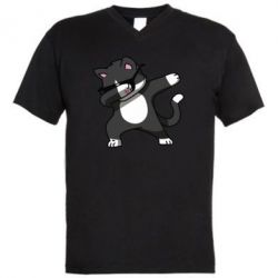 Мужская футболка  с V-образным вырезом Cat SWAG - PrintSalon