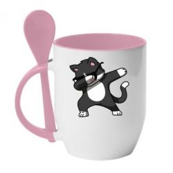 Чашка с ложкой Cat SWAG - PrintSalon