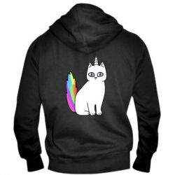 Мужское худи на молнии Cat Unicorn - PrintSalon