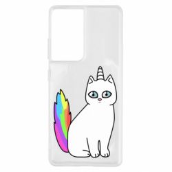 Чехол для Samsung S21 Ultra Cat Unicorn - PrintSalon