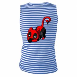 Майка-тельняшка Cat with a grenade - PrintSalon