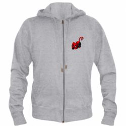 Мужское худи на молнии Cat with a grenade - PrintSalon