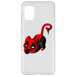 Чехол для Samsung A31 Cat with a grenade - PrintSalon