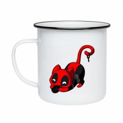Кружка эмалированная Cat with a grenade - PrintSalon