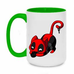 Чашка двухцветная 420ml Cat with a grenade - PrintSalon