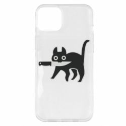 Чохол для iPhone 14 Plus Cat with a knife