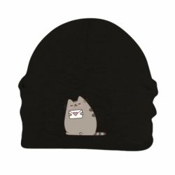 Шапка флисовая Cat with a letter - PrintSalon