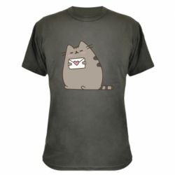 Камуфляжная футболка Cat with a letter - PrintSalon