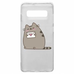 Чехол для Samsung S10+ Cat with a letter - PrintSalon