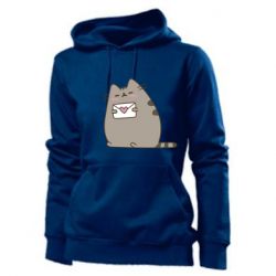 Женское худи Cat with a letter - PrintSalon