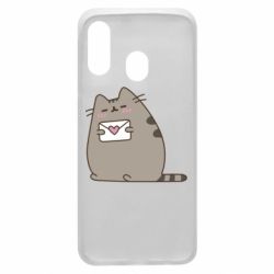 Чехол для Samsung A40 Cat with a letter - PrintSalon