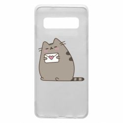 Чехол для Samsung S10 Cat with a letter - PrintSalon