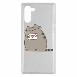Чехол для Samsung Note 10 Cat with a letter - PrintSalon