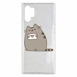 Чехол для Samsung Note 10 Plus Cat with a letter - PrintSalon