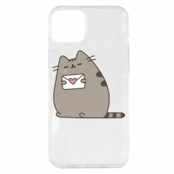 Чехол для iPhone 14 Plus Cat with a letter - PrintSalon