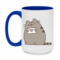 Чашка двухцветная 420ml Cat with a letter - PrintSalon