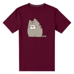 Мужская футболка премиум Cat with a letter - PrintSalon