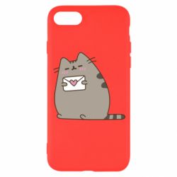 Чехол для iPhone 8 Cat with a letter - PrintSalon