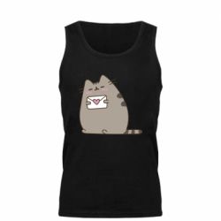 Мужская майка Cat with a letter - PrintSalon