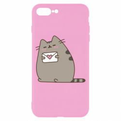 Чехол для iPhone 8 Plus Cat with a letter - PrintSalon