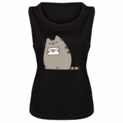 Женская майка Cat with a letter - PrintSalon