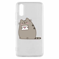 Чехол для Huawei P20 Cat with a letter - PrintSalon