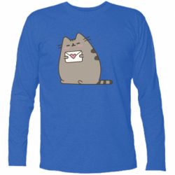 Футболка с длинным рукавом Cat with a letter - PrintSalon