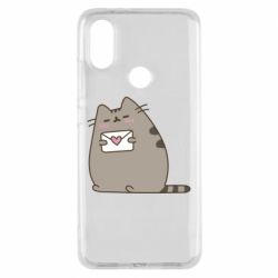 Чехол для Xiaomi Mi A2 Cat with a letter - PrintSalon