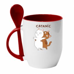 Чашка с ложкой Catanic - PrintSalon